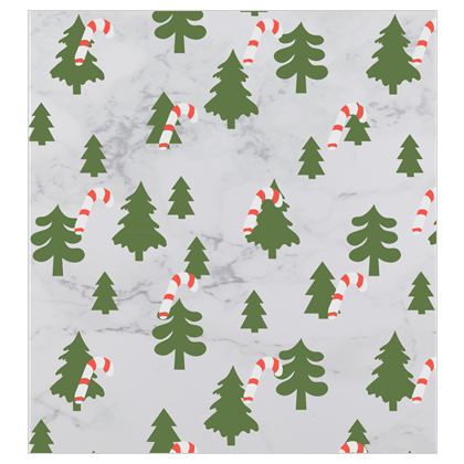 Curtains, Christmas tree and candy canes