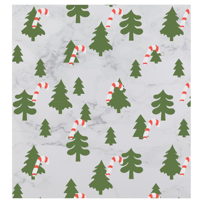 Curtains, Christmas tree and candy canes