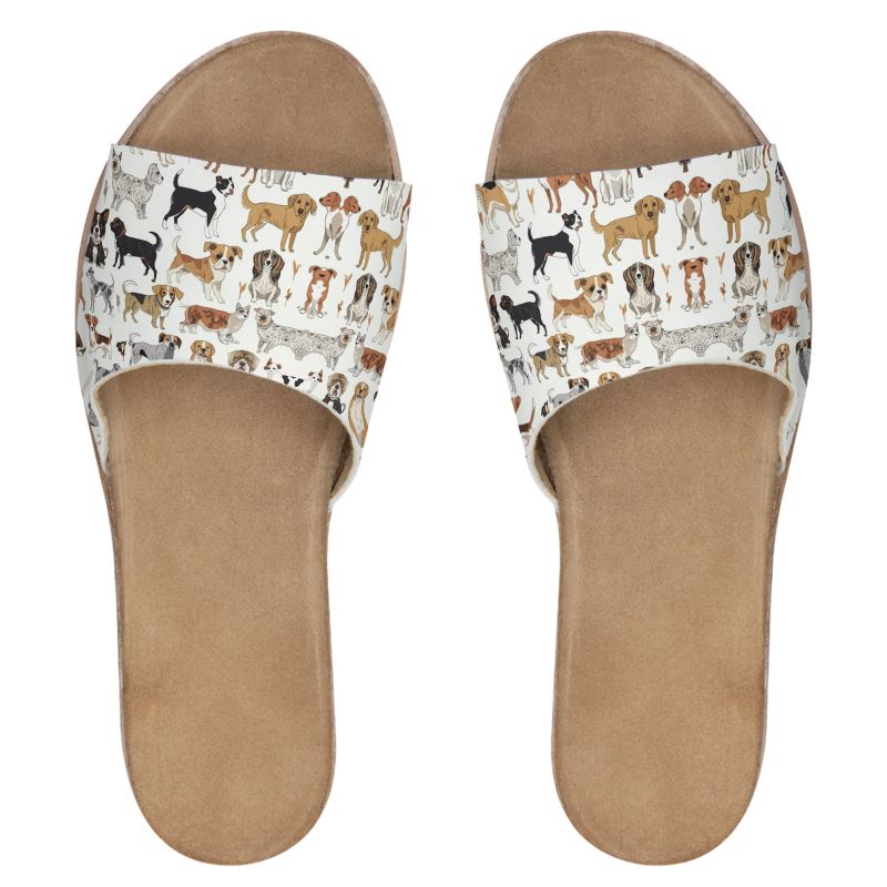 Womens Leather Sliders